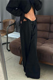 Chic Two-Piece Lace-Up Pants Set