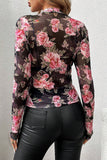 Floral Sheer Long-Sleeve Top