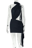 Halter Neck Mini Evening Dress