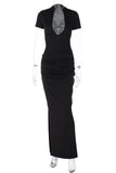 Elegant Ruched Casual Maxi Dress