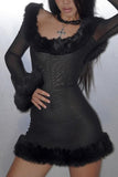 Sheer Long-Sleeve Night Out Dress