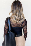 Lace Mesh Long Sleeve Top