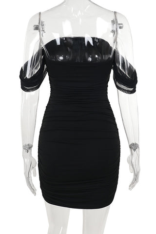 Off-Shoulder Ruched Casual Dress