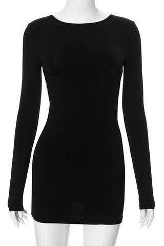 Long-Sleeve Casual Mini Dress