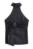 High-Neck Halter Tank Top