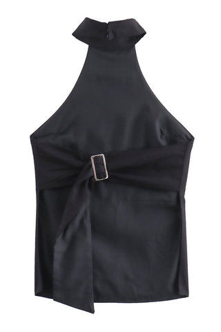 High-Neck Halter Tank Top