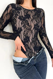 Elegant Lace Long Sleeve Bodysuit