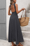 Sleeveless Polka Dot Maxi Dress