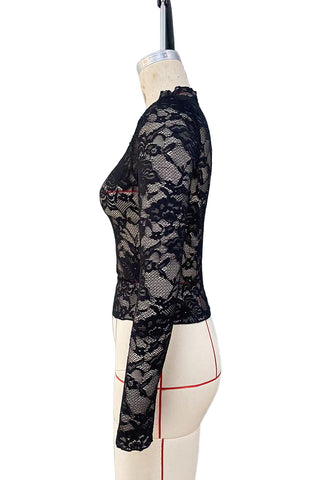 Lace Long-Sleeve Fashion Blouse