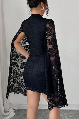 Elegant Lace Sleeve Mini Dress