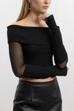 Off-Shoulder Sheer Sleeve Top