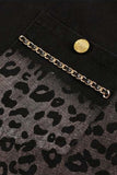 Button-Front Animal Print Jacket