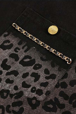 Button-Front Animal Print Jacket