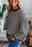 Striped Ruffle Sleeve Sweatshirt