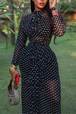 Long Sleeve Midi Dress with Pattern