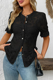 Textured Button-Up Blouse