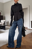 Button-Up Long Sleeve Blouse