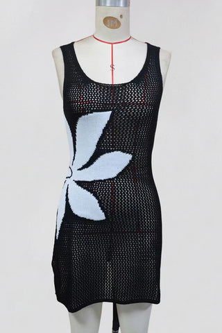 Floral Mesh Casual Beach Dress