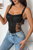 Lace Trimmed Sheer Bustier Cami