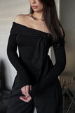 Off-Shoulder Tie-Knot T-Shirt
