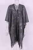 Fringe-Trimmed Sheer Blouse Cover-Up