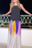 Artistic Brushstroke Maxi Dress