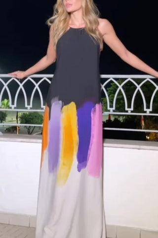 Artistic Brushstroke Maxi Dress