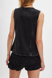 Button-Front Denim Vest