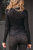 Rhinestone Mesh Long-Sleeve Top