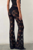 Sheer Lace Casual Pants