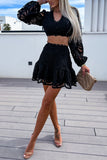 Lace Detail Skirt Set