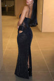 Strappy Evening Gown with Intricate Details