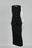 Button-Front Skirt Set