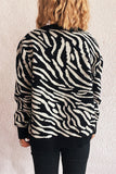 Zebra Pattern Zip Cardigan