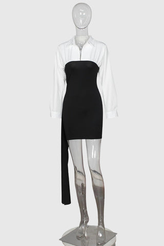 Elegant Contrast Mini Dress