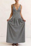 Striped Casual Maxi Dress