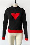 Heart-Detail Ribbed Sweater