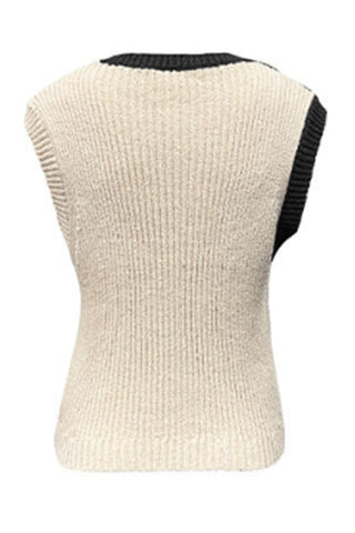 Two-Tone Sleeveless Sweater