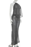 Halter-Style Polka Dot Pants Set