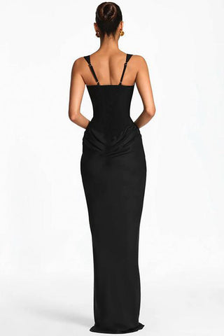 Elegant Evening Dress with Draped Waist