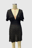 V-Neck Lace Casual Beach Dress