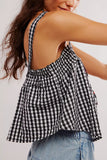 Gingham Tie-Front Tank