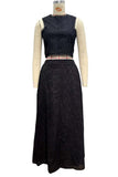 Elegant Eyelet Skirt Set