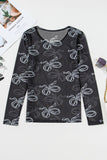 Mesh Long Sleeve Bow Top