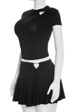 Heart Cutout Skirt Set