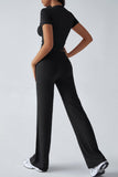 Short-Sleeve Crop Top and Pants Set