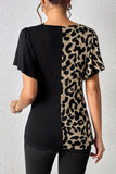 Strappy Asymmetric Leopard Blouse