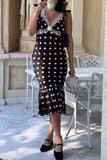 Ruffled Polka Dot Casual Dress