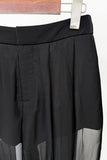 Sheer Mesh Layered Panel Pants