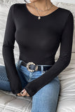 Floral Lace Back Long Sleeve Top